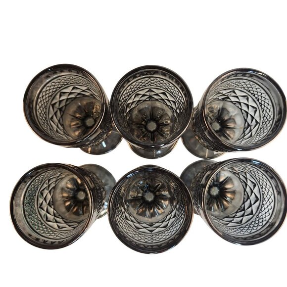 Anchor Hocking Glass Co. WEXFORD Smoke Pewter Mist Claret Cordial Goblet 4.5 inc - Picture 4 of 11